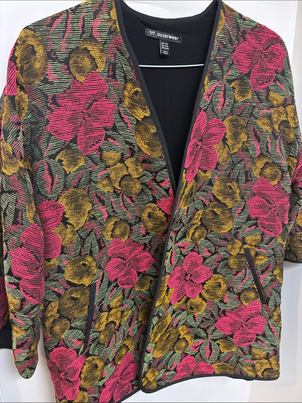 ZARA TRF Outerwear Floral Jacquard Statement kimono Jacket S/M